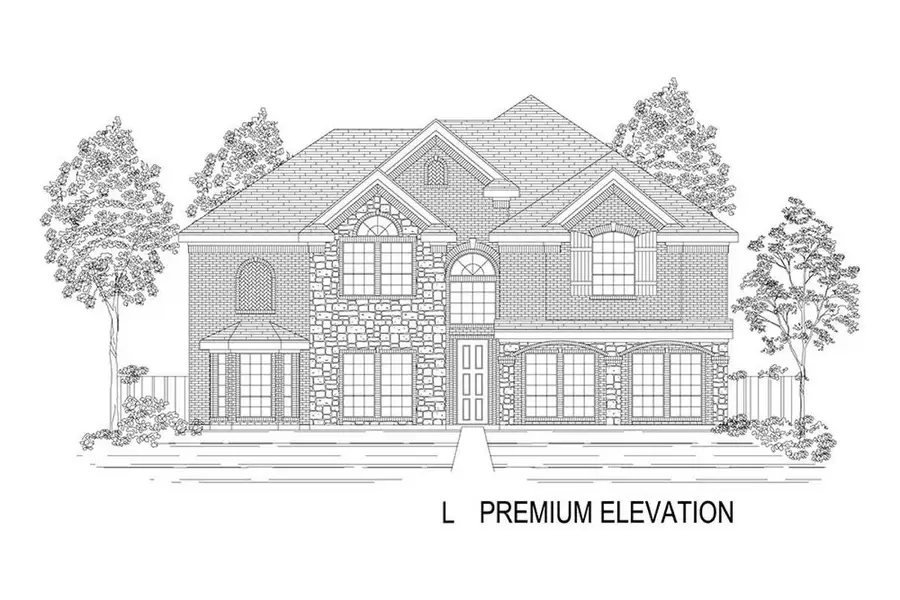 Representative rendering of the exterior for the Brentwood 3R (w/Media) by First Texas Homes (Image 13).