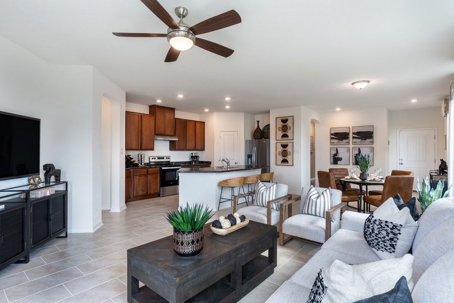 Representative furnished interior of a home built from the 1703 by KB Home in Legend Heights - Sterling Collection, New Braunfels (Image 4).