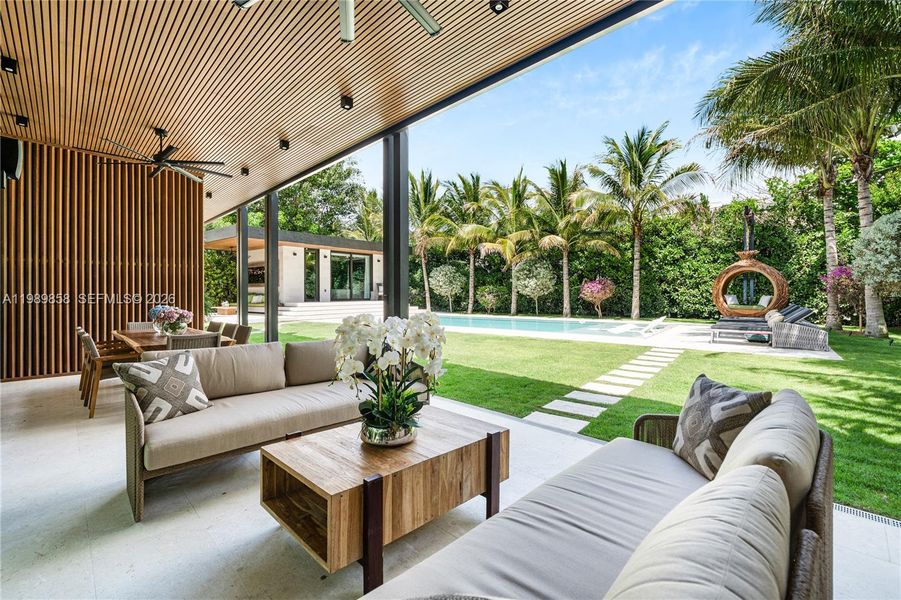 Exterior details and patio area of a home in , Miami (Image 19). Exterior details and patio area of a home in , Miami (Image 19).