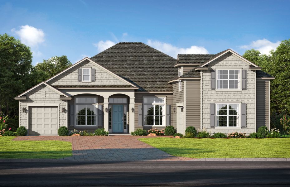 Representative exterior photo of a completed home built from the Florencia by SEDA New Homes in Sandy Bluff, Yulee, FL (Image 4).
