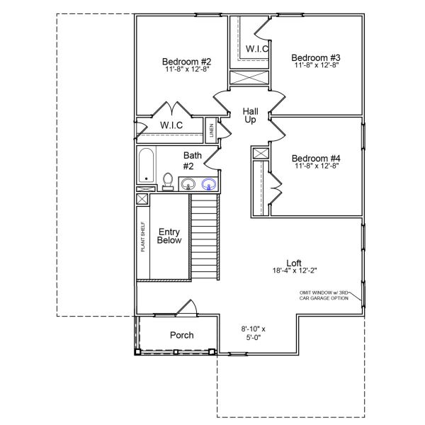2D floor plan layout of this home in Hawthorn Ridge, Inman, SC (Image 3).