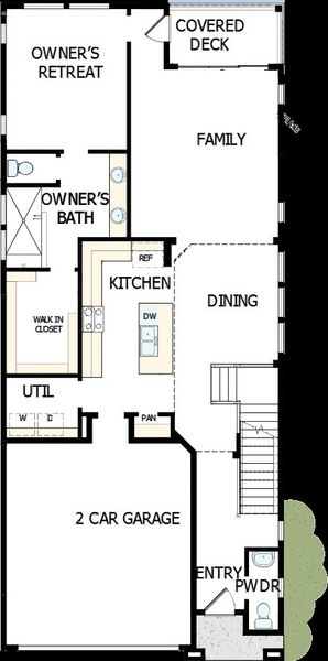 2D floor plan layout of this home in Revel Crossing at Wolf Ranch - The Panorama Collection, Colorado Springs, CO (Image 4).