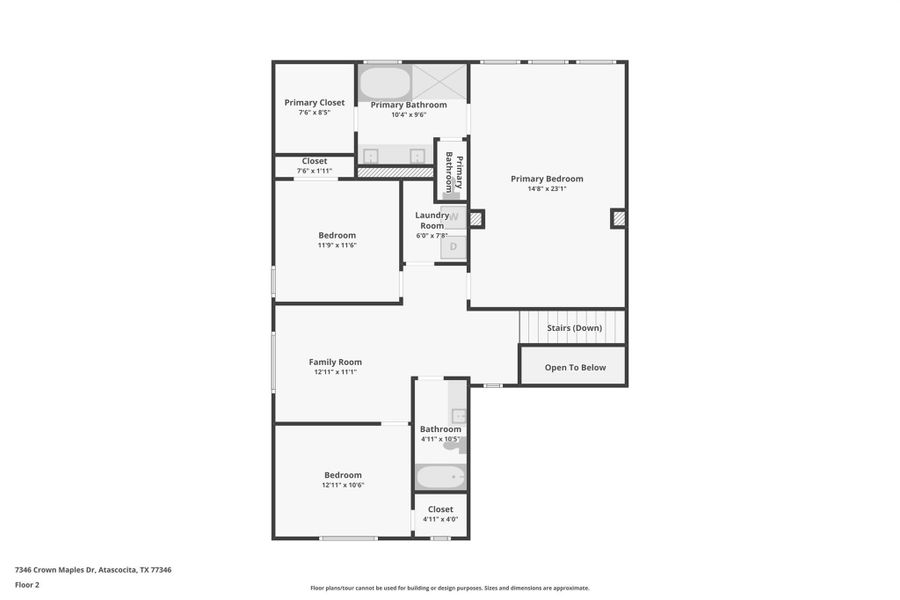 2D floor plan layout of this home in Kemah Crossing - Luxe Series, Kemah, TX (Image 3).