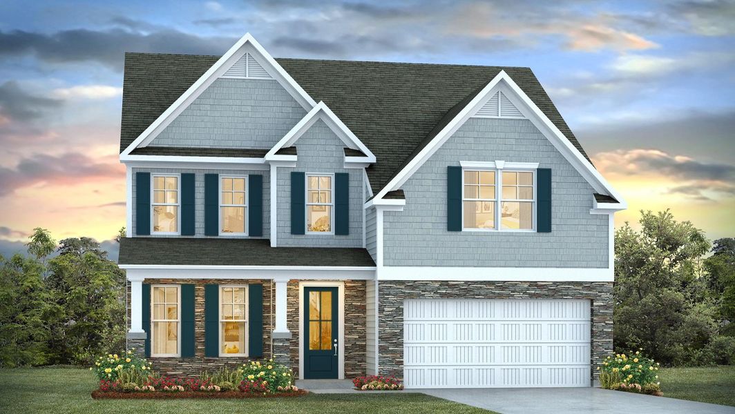 Representative exterior photo of a completed home built from the Forrester by D.R. Horton in Old Chapin Reserve, Lexington, SC (Image 18).