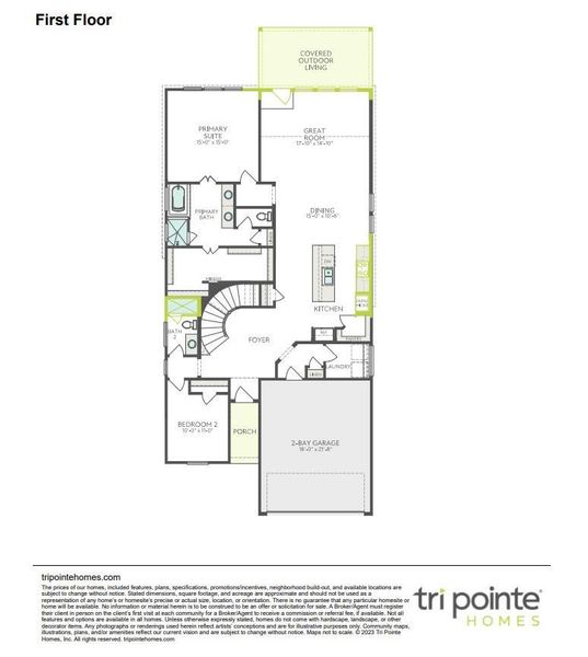 2D floor plan layout of this home in Woodson’s Reserve, Spring, TX (Image 4).