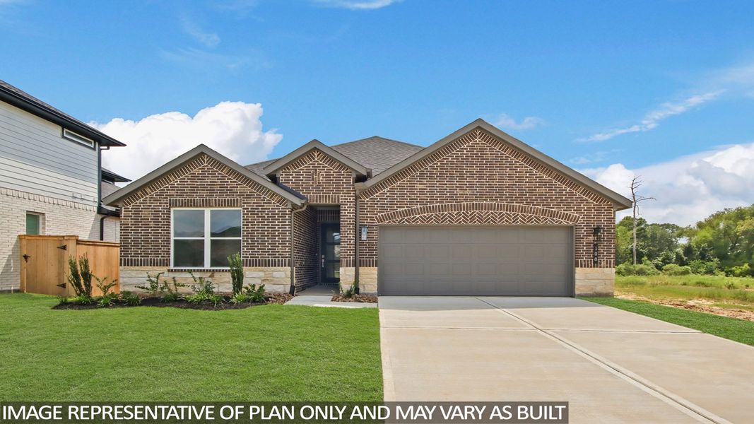 Representative exterior photo of a completed home built from the Onyx by D.R. Horton in Hills of Westlake, Conroe, TX (Image 1). Representative exterior photo of a completed home built from the Onyx by D.R. Horton in Hills of Westlake, Conroe, TX (Image 1).