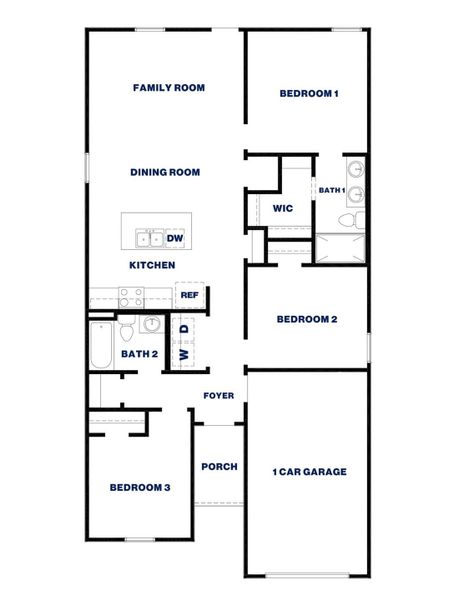 2D floor plan layout of this home in McCrorey Trails, Conroe, TX (Image 2).