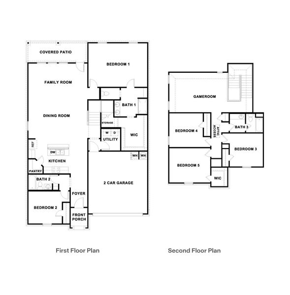 2D floor plan layout for the The Rosemont by D.R. Horton in Rosenbusch Ranch, Leander, TX (Image 3). 2D floor plan layout for the The Rosemont by D.R. Horton in Rosenbusch Ranch, Leander, TX (Image 3).