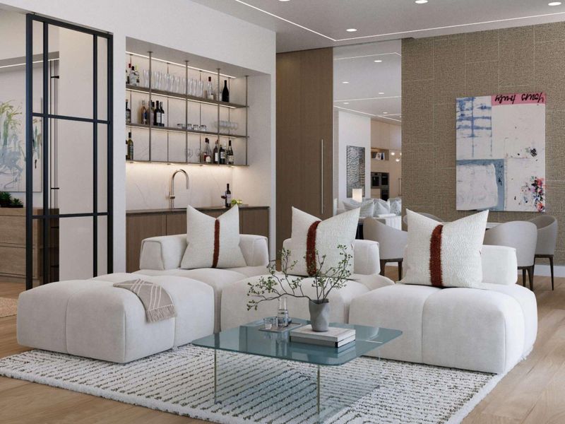 Furnished interior view inside a new home in , Delray Beach (Image 9). Furnished interior view inside a new home in , Delray Beach (Image 9).