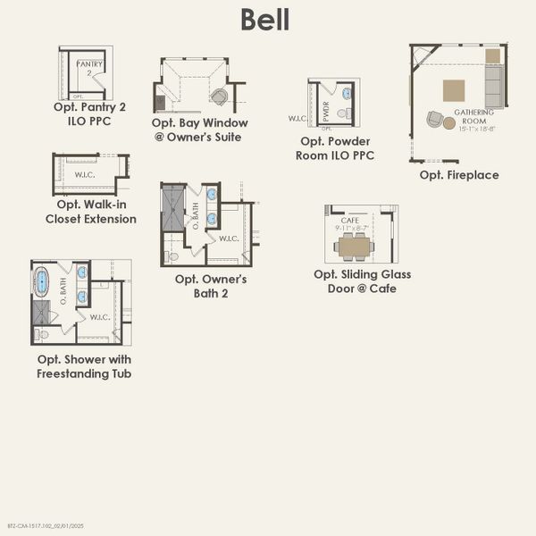 2D floor plan layout for the Bell by Pulte Homes in Wellington, Fort Worth, TX (Image 5).