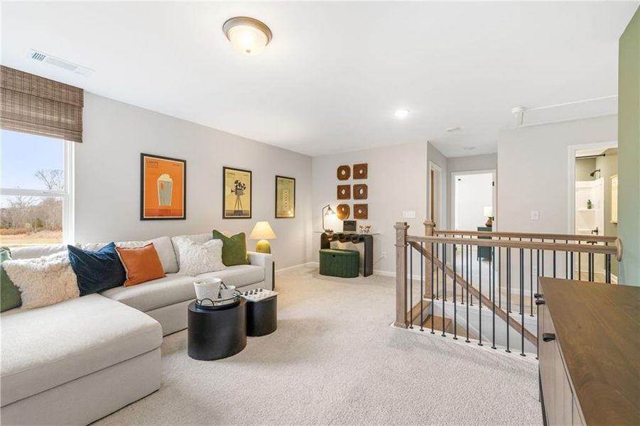 Furnished interior view inside a new home in The Bluffs, Canton (Image 9).