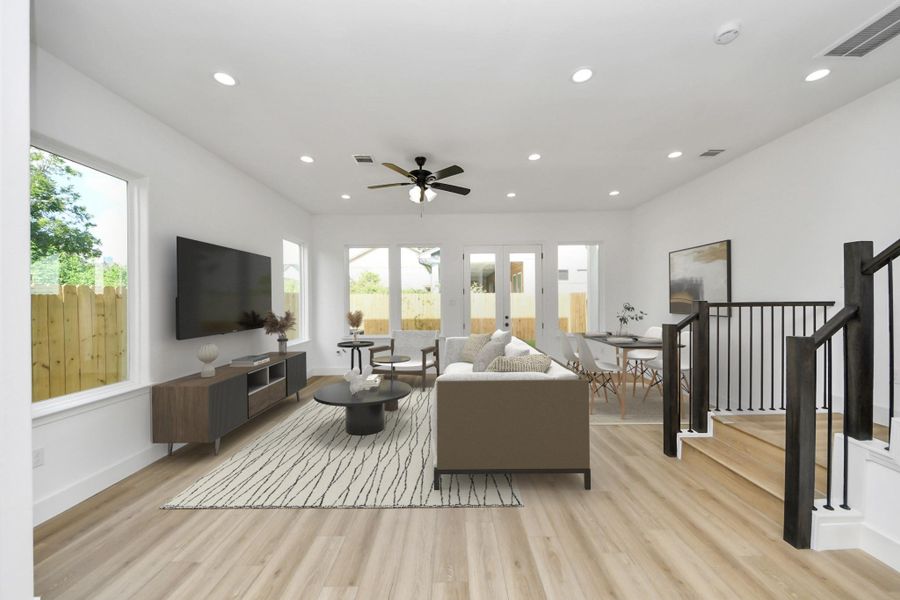 Ample natural light in the living room.