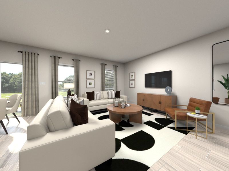 Furnished interior view inside a new home in The District at Oakleaf - The Grove, Middleburg (Image 7).