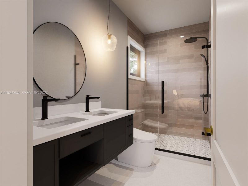 Furnished interior view inside a new home in , Miami (Image 6).