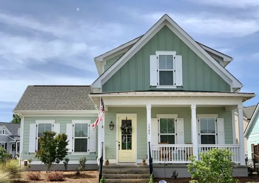 Representative exterior photo of a completed home built from the Byford by Avencia Homes in Riverwalk, Rock Hill, SC (Image 1).