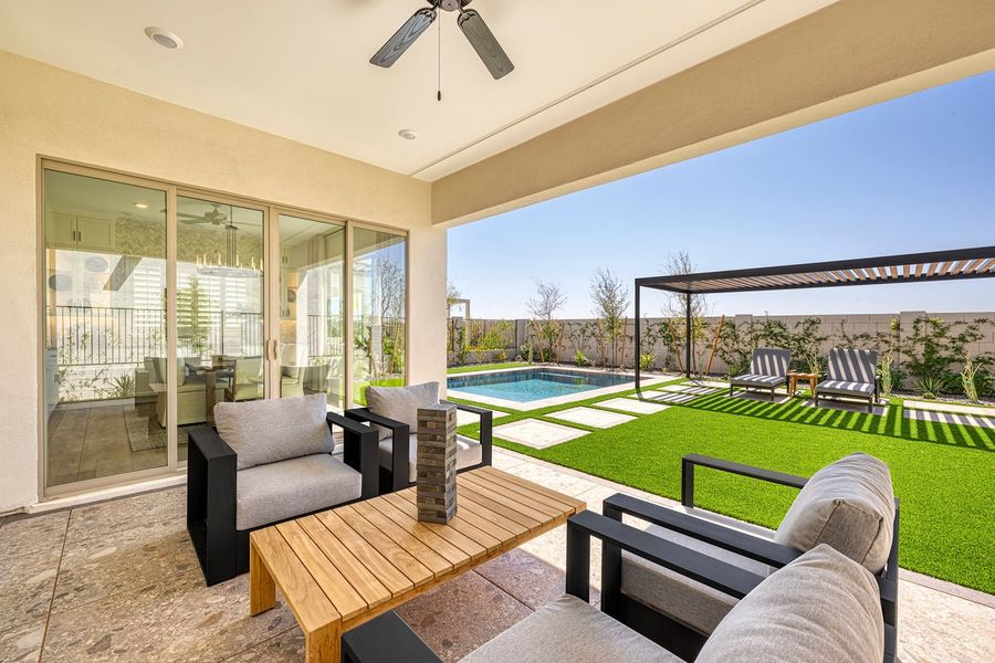 Exterior details and patio area of a home in Arietta at Soleo, San Tan Valley (Image 3).