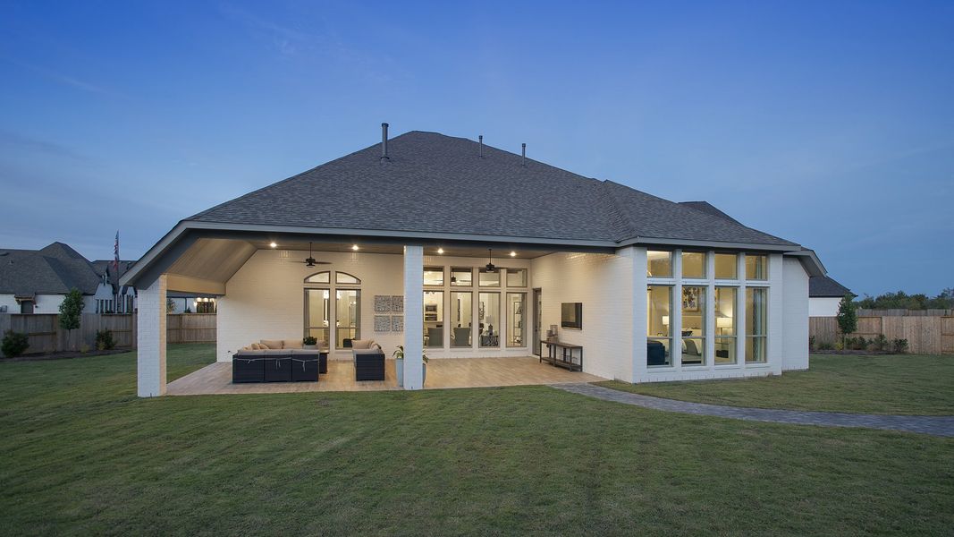 Representative exterior details of a home built from the 3578W by Perry Homes in Lakes of Cane Island, Katy (Image 3).