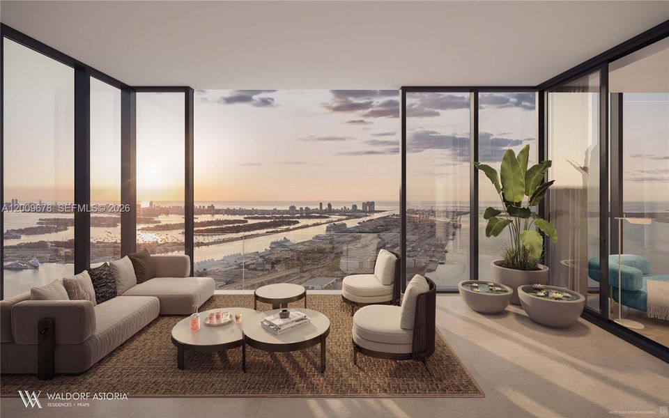 Furnished interior view inside a new home in , Miami (Image 3).