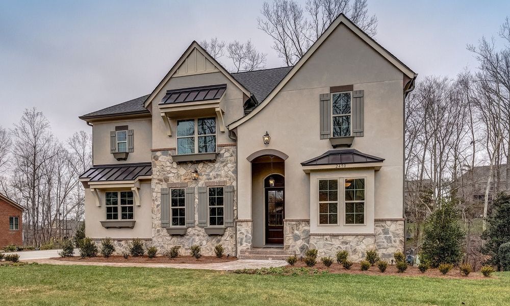 Representative exterior photo of a completed home built from the Newport II by Classica Homes in Weddington Grove, Weddington, NC (Image 24).