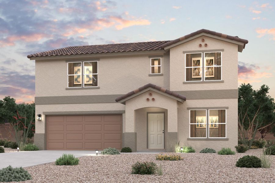 Representative exterior photo of a completed home built from the Ocotillo by Century Complete in Las Ventanas at Entrada del Toro at Rancho Sahuarita, Sahuarita, AZ (Image 1).