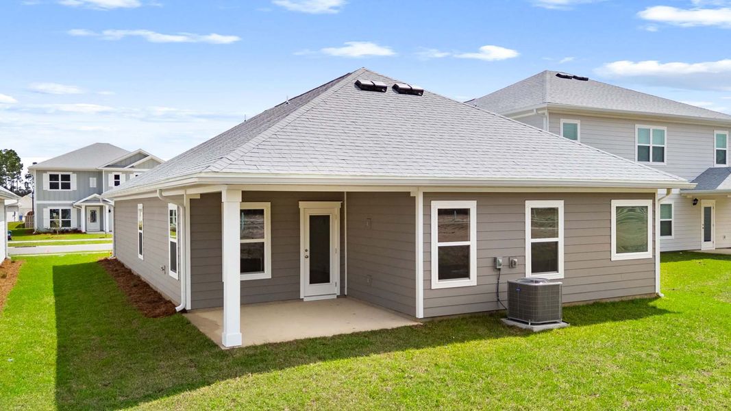 Exterior details and patio area of a home in Bayside at Ward Creek, Panama City Beach (Image 3). Exterior details and patio area of a home in Bayside at Ward Creek, Panama City Beach (Image 3).