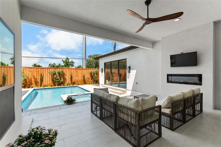 Exterior details and patio area of a home in , Dallas (Image 23). Exterior details and patio area of a home in , Dallas (Image 23).