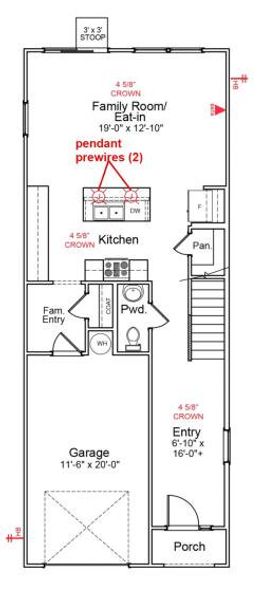 2D floor plan layout of this home in Central Creek, Goose Creek, SC (Image 3).