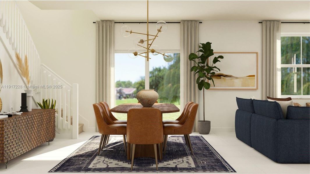 Furnished interior view inside a new home in Altamira: Granada Collection, Homestead (Image 3).