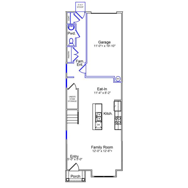 2D floor plan layout of this home in Renaissance at White Oak, Garner, NC (Image 2).