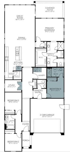 2D floor plan layout of this home in Mesquite at North Creek, Queen Creek, AZ (Image 3). 2D floor plan layout of this home in Mesquite at North Creek, Queen Creek, AZ (Image 3).