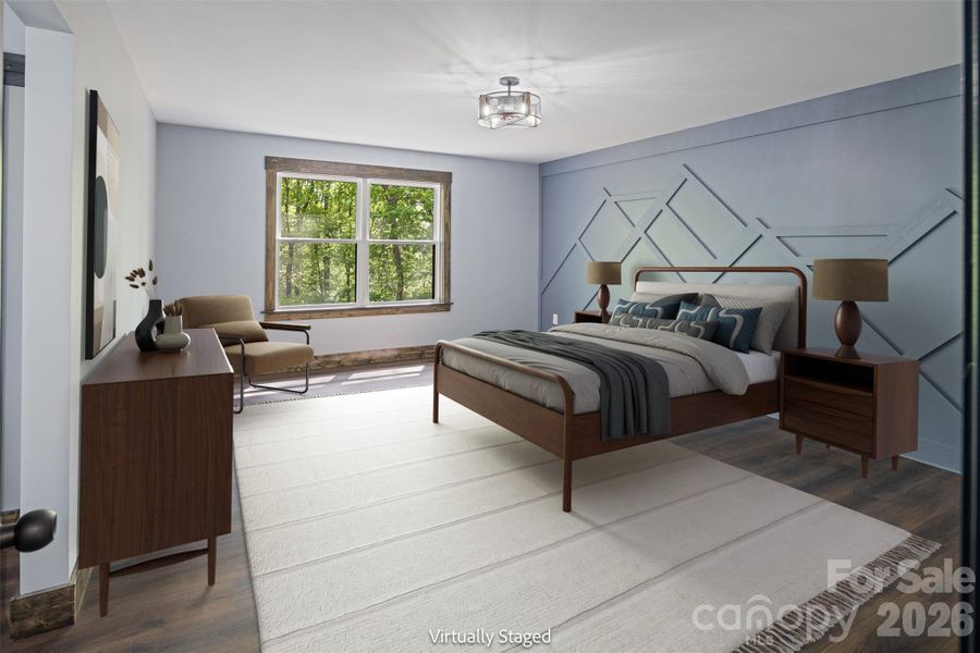 Main Level - Primary Bedroom Suite - Virtually Staged