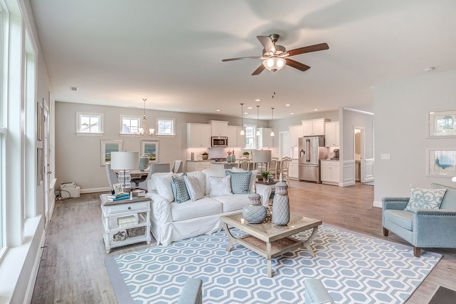 Representative furnished interior of a home built from the The Amherst by RobuckHomes in Windwater, Hampstead (Image 12).