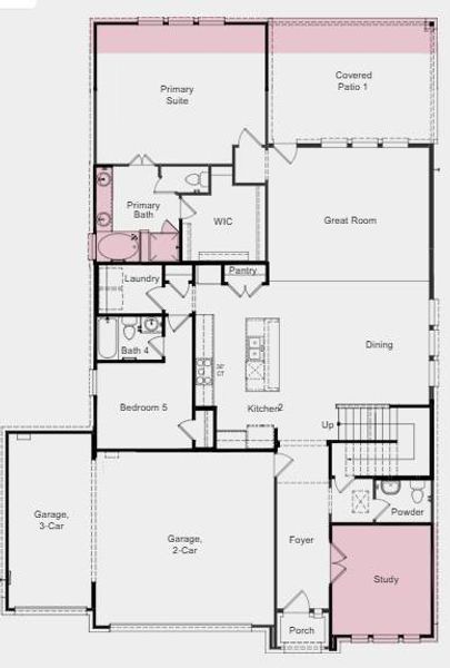 Additional highlights include: media room added upstairs, primary suite extended, covered back patio extended, slide-in tub in the primary bathroom, and an added study. Additional highlights include: media room added upstairs, primary suite extended, covered back patio extended, slide-in tub in the primary bathroom, and an added study.