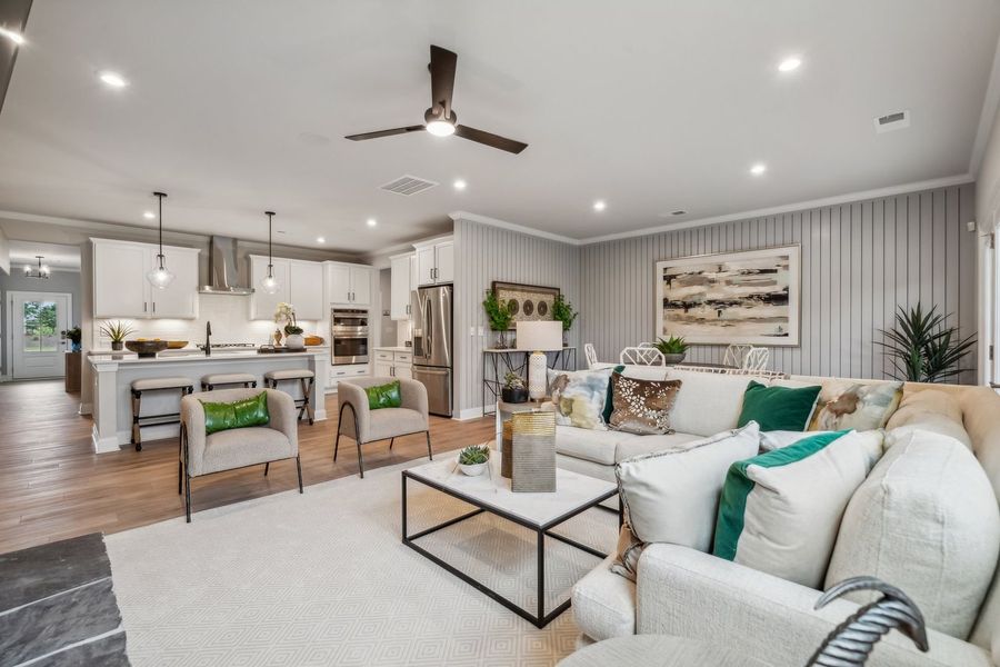 Furnished interior view inside a new home in The Beacon at Old Peachtree Single Family Homes, Lawrenceville (Image 232).