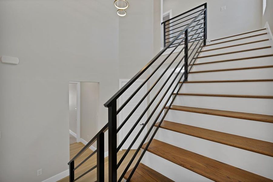 Stairway with baseboards Stairway with baseboards