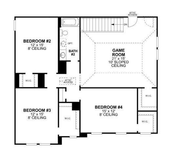 2D floor plan layout of this home in Woodstone, Providence Village, TX (Image 4). 2D floor plan layout of this home in Woodstone, Providence Village, TX (Image 4).