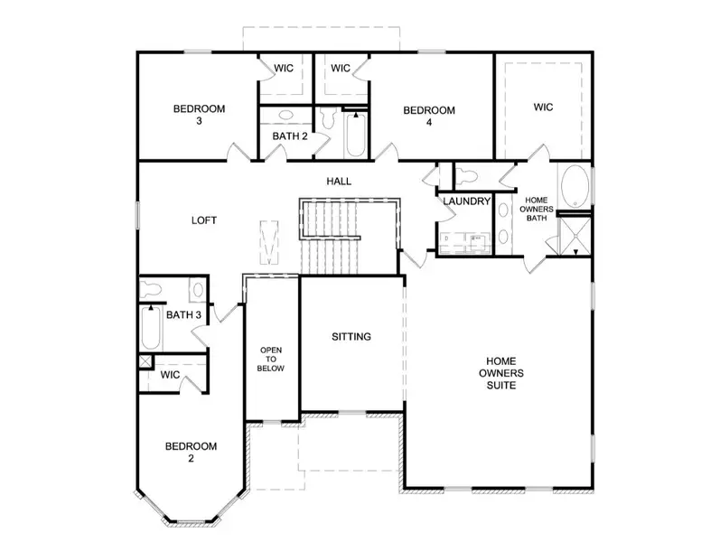 2D floor plan layout of this home in Camp Creek Village, Atlanta, GA (Image 3).