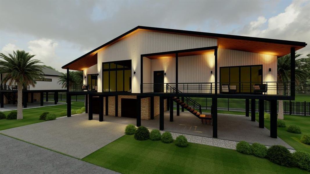 Front exterior of a new home in , San Leon, TX, highlighting curb appeal (Image 6). Front exterior of a new home in , San Leon, TX, highlighting curb appeal (Image 6).