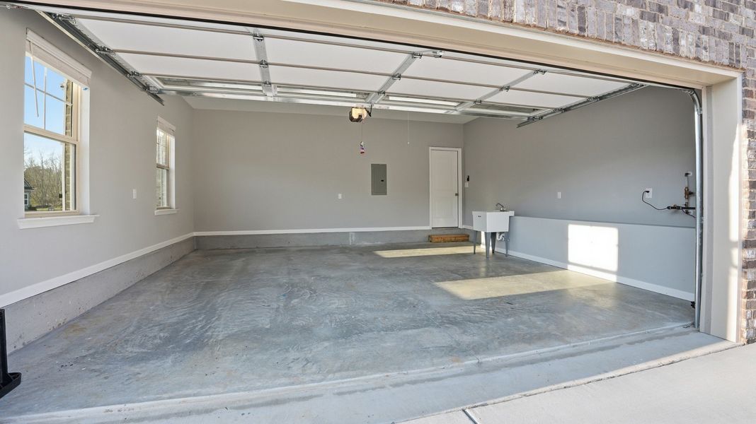 fully insulated garage, insulated garage door, utility sink