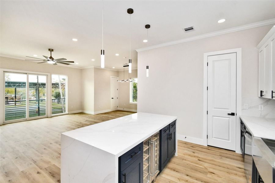 View from kitchen to dining, study room, living room and balcony. View from kitchen to dining, study room, living room and balcony.