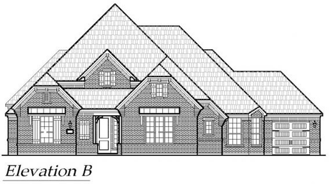 Exterior rendering of this home design in The Vines, Haslet, TX (Image 9). Exterior rendering of this home design in The Vines, Haslet, TX (Image 9).