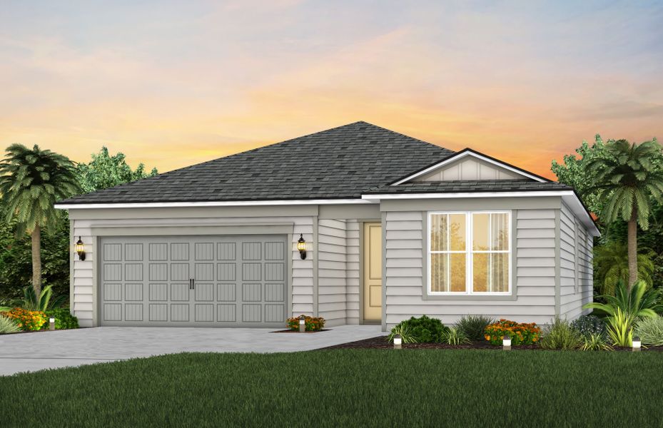 Representative exterior photo of a completed home built from the Palmary by Pulte Homes in Lakeview Estates, Palm Coast, FL (Image 19).