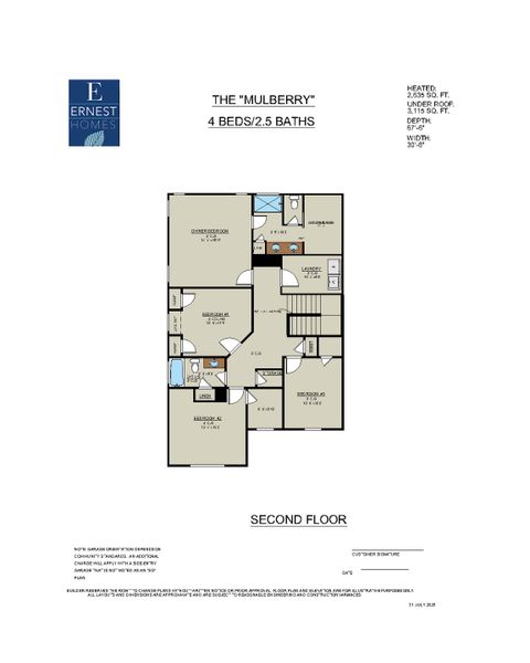 2D floor plan layout of this home in Dunham Marsh- The Villas, Richmond Hill, GA (Image 3).