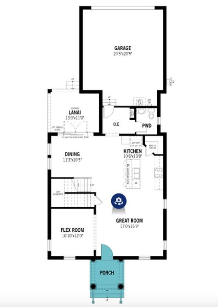 2D floor plan layout for the Hatteras by Mattamy Homes in Celebration - Island Village, Celebration, FL (Image 4). 2D floor plan layout for the Hatteras by Mattamy Homes in Celebration - Island Village, Celebration, FL (Image 4).