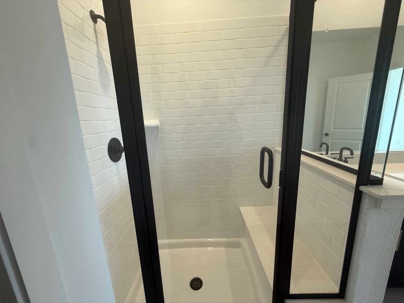 Primary Bathroom Construction Progress featuring the Noir Collection