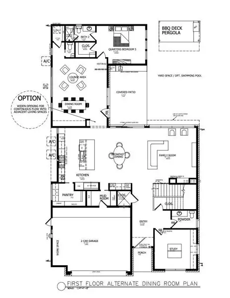 OPTION: Formal Dining instead of 2nd kitchen in quarters