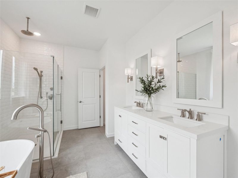 Luxurious primary bath (*Photo not of actual home and used for illustration purposes only.)