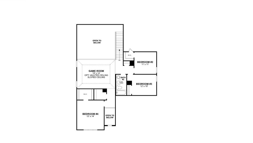 2D floor plan layout for the Birmingham by M/I Homes in Chaparral Park, Oak Point, TX (Image 5).