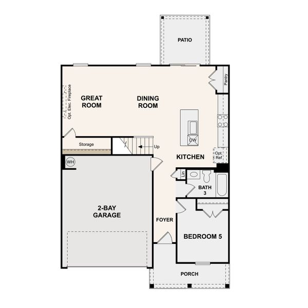 2D floor plan layout of this home in Canebrake at Hickory Hills, Old Hickory, TN (Image 3).