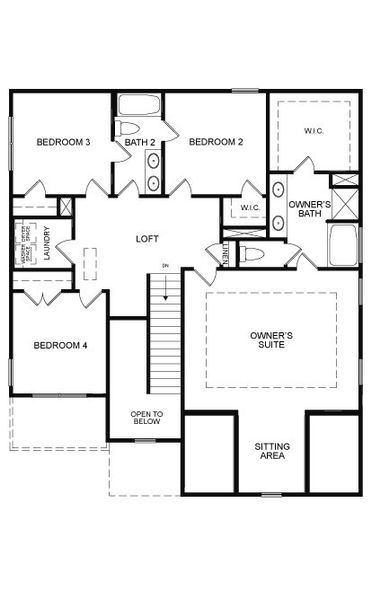 2D floor plan layout for the The Dunford by Direct Residential Communities in The Hills at Cedar Creek, Winder, GA (Image 4). 2D floor plan layout for the The Dunford by Direct Residential Communities in The Hills at Cedar Creek, Winder, GA (Image 4).